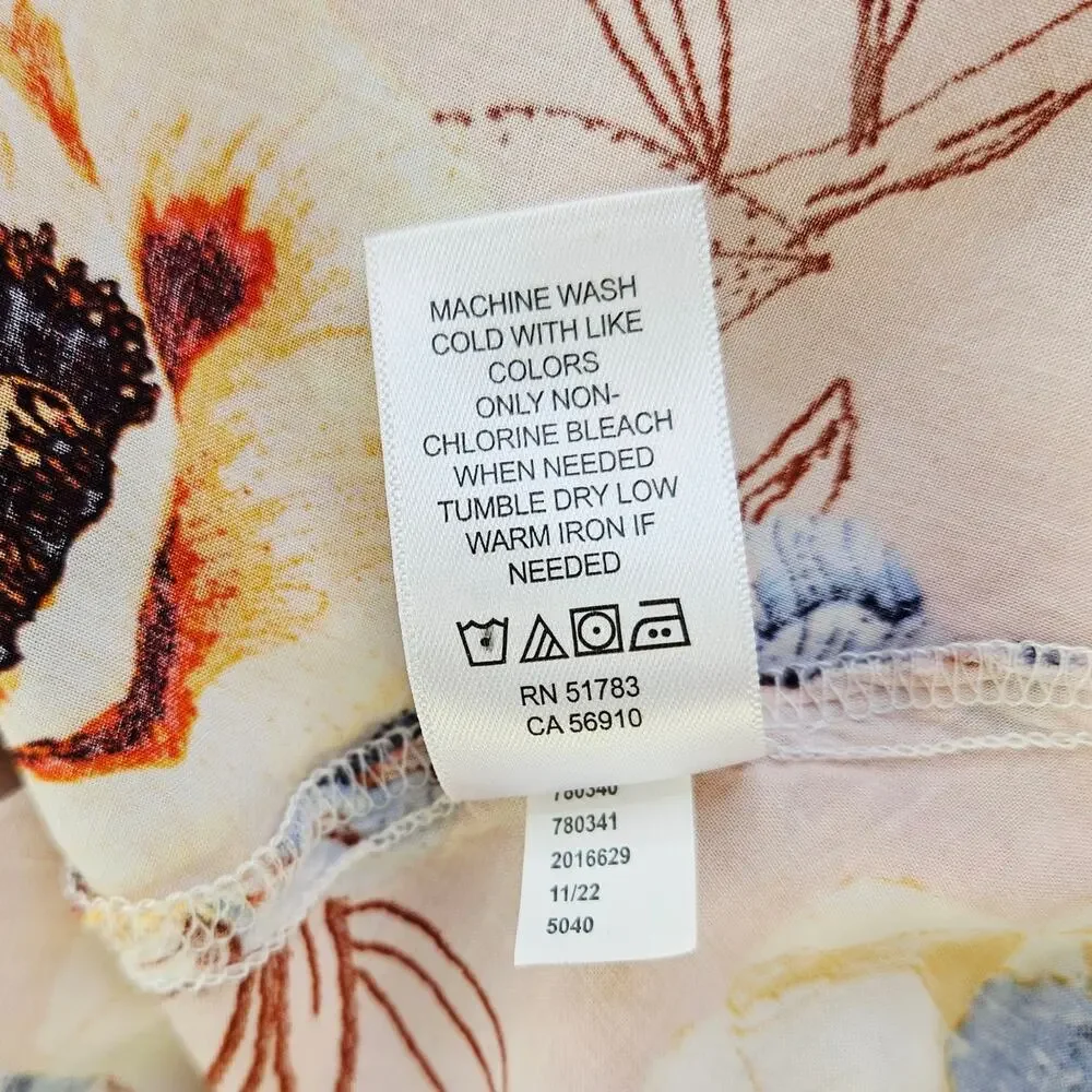 Maurices Pink Floral Peasant Sleeve Kimono XL Large Boho Spring Cover Up Cottage